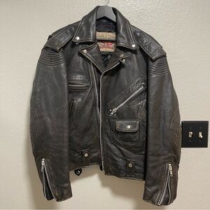 Vintage Chevignon Men’s Leather Biker Jacket Size Small